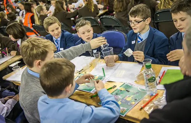 In pictures: Belfast primary school students take part in record breaking science lesson