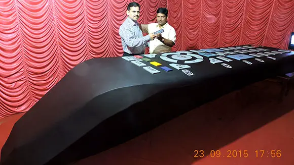Video: Indian brothers build 14 ft TV remote control and prove it actually works