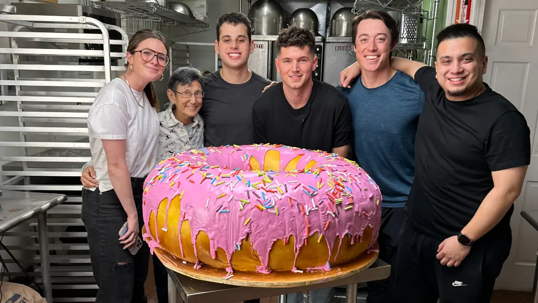 Nick DiGiovanni bakes up giant doughnut cake that would make Homer Simpson drool
