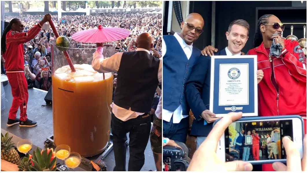Snoop Dogg mixes up the world’s largest paradise cocktail 