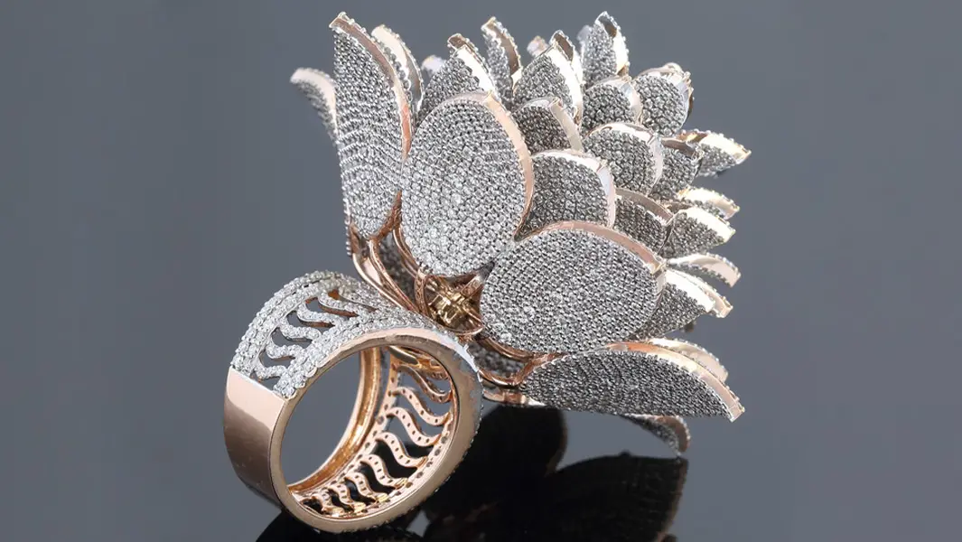 Indian jeweller sets sparkling record with ring containing 7,801 diamonds