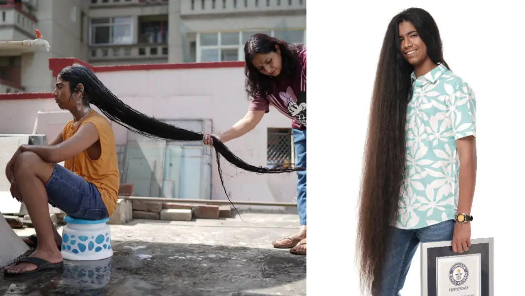 Indian teen sets world record with remarkably long hair | Guinness World  Records