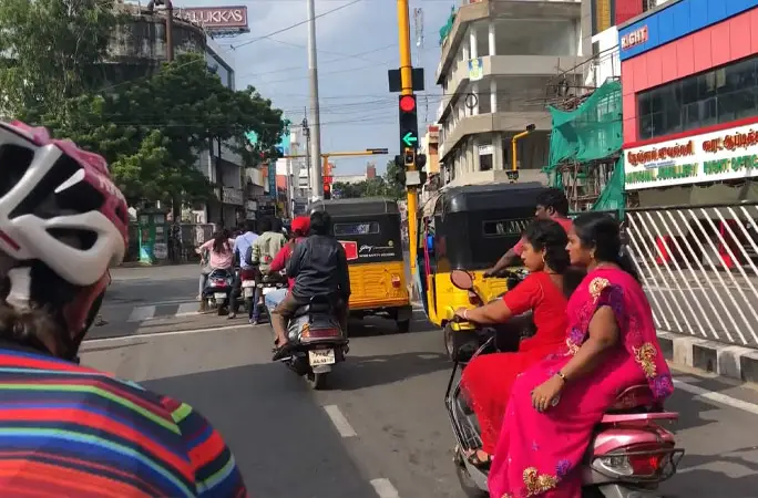 Raz and Cat cycling through India