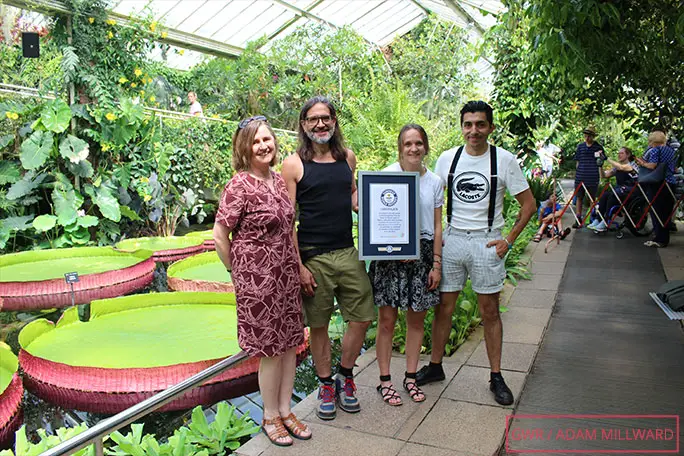 A number of experts at Kew were involved in the study that confirmed the new species including, from left to right: Lucy Smith, Carlos Magdalena, Natalia Przelomska and Oscar Pérez Escobar