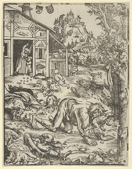 Illustration of a werewolf, Gotha, Herzogliches Museum (Landesmuseum)