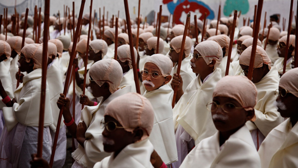 Largest gathering of people dressed as Gandhi main