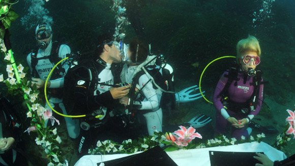 Underwater wedding