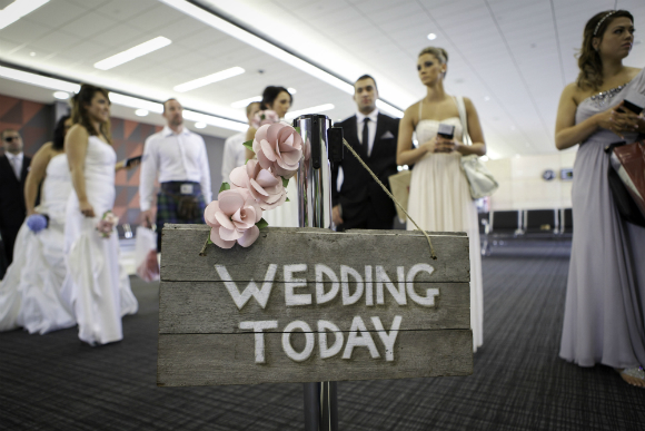 Fiji Airways - Highest altitude wedding on an aircraft waiting room