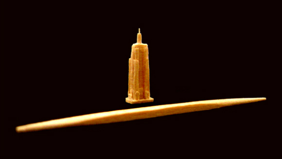 Smallest toothpick sculpture Empire State Building