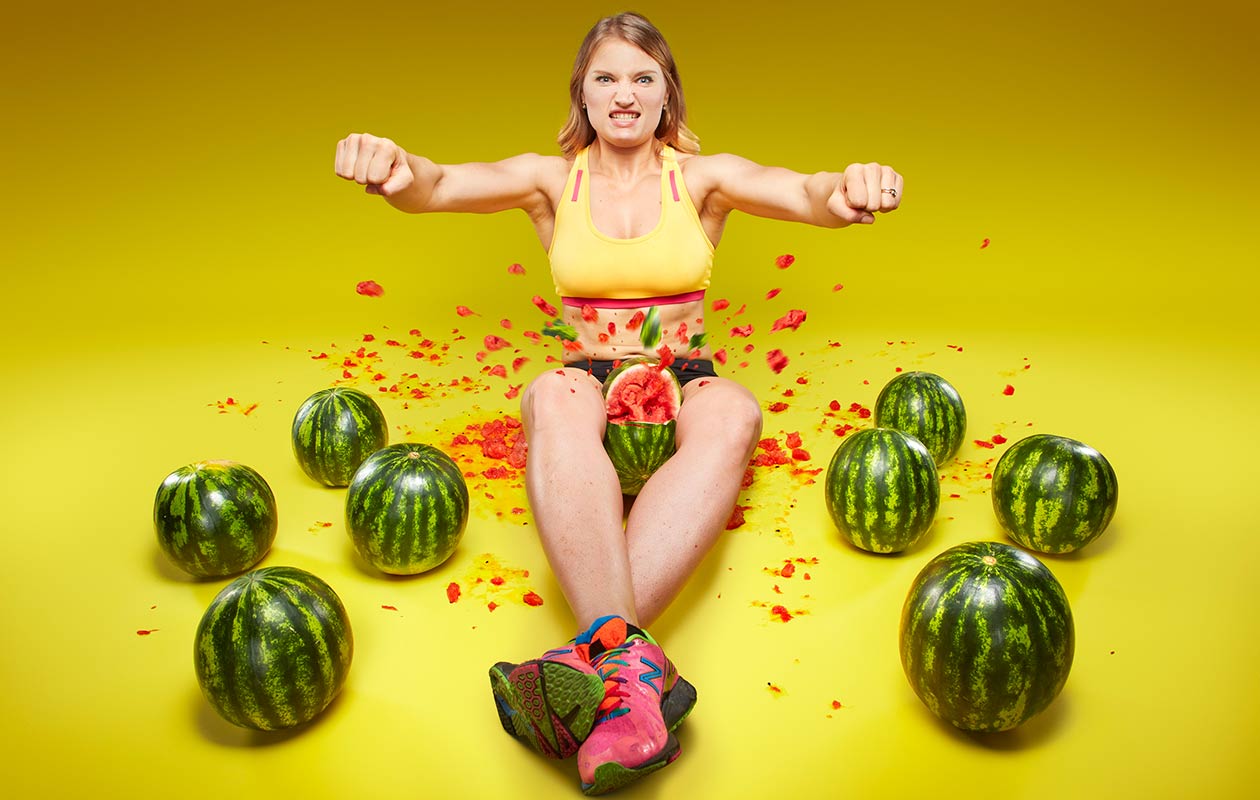 Fastest time to crush three watermelons with the thighs header