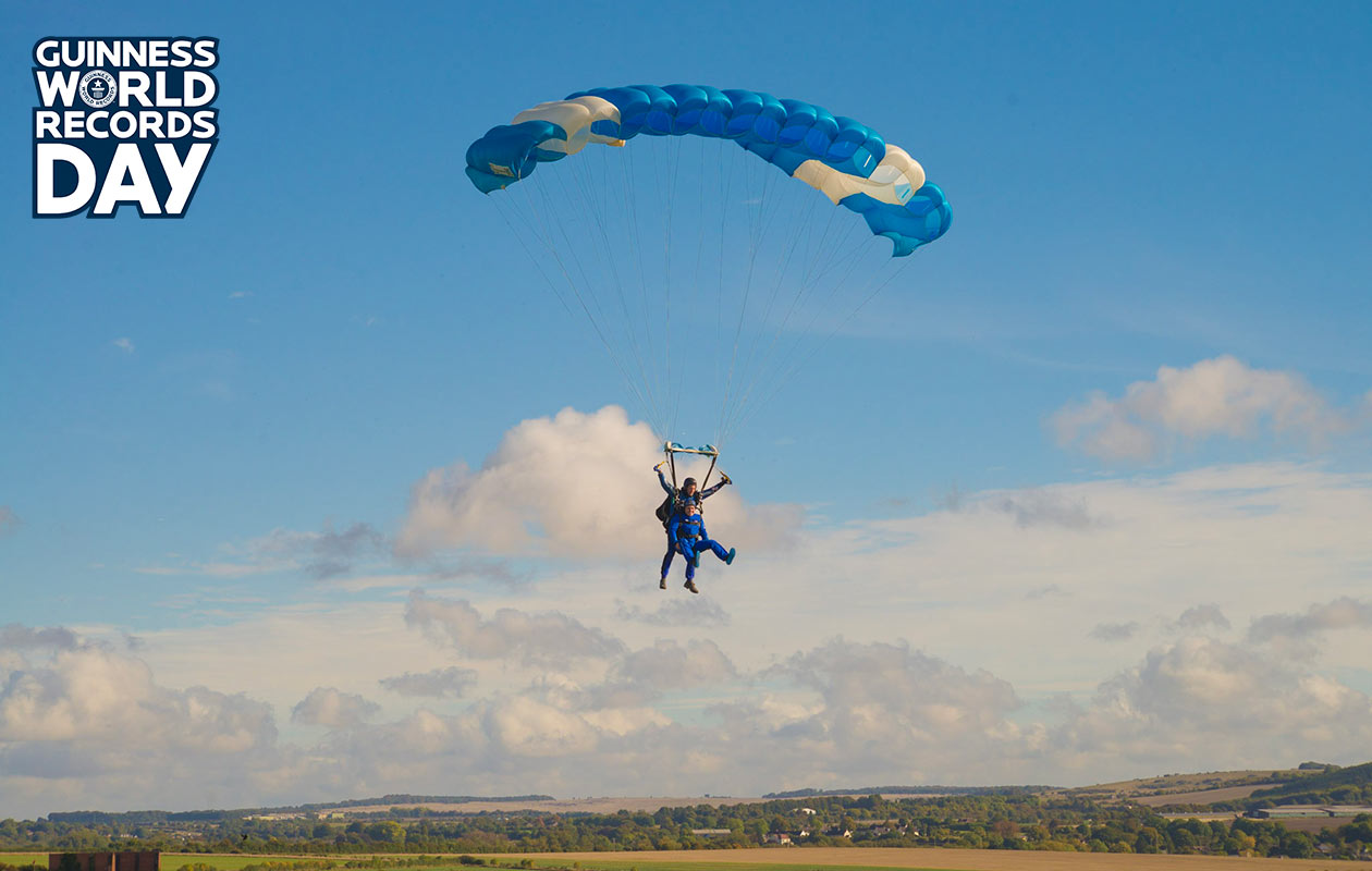 Most magic tricks performed on a single skydive header