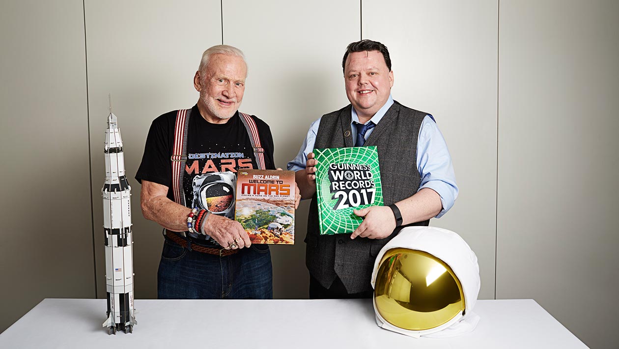 Buzz Aldrin and GWR Editor Craig Glenday