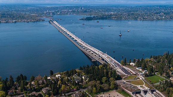 Longest floating bridge header