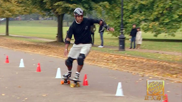 Fastest time to skateboard 50 cones slalom header