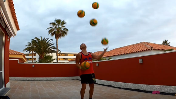 Most footballs juggled