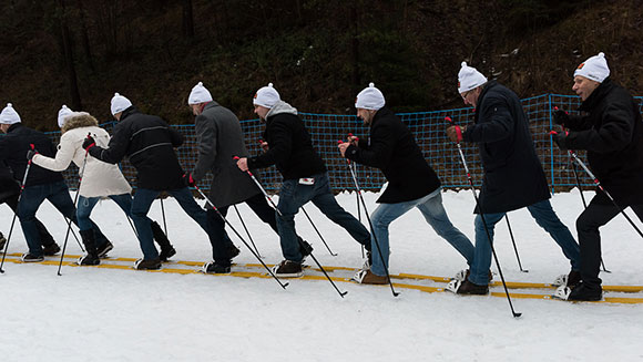 Most people on a single pair of skis Finland header