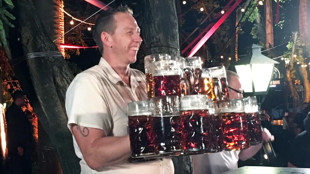 Most beer steins carried over 40 m header