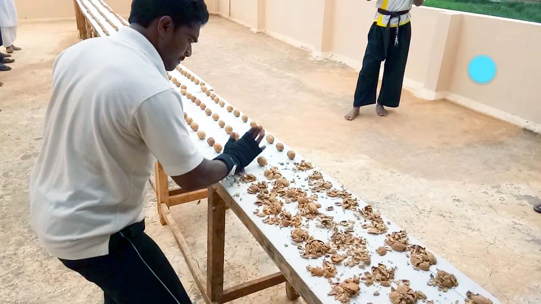 Most walnuts crushed by hand in one minute header