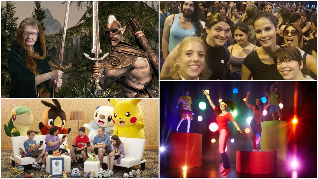 Female gamers collage