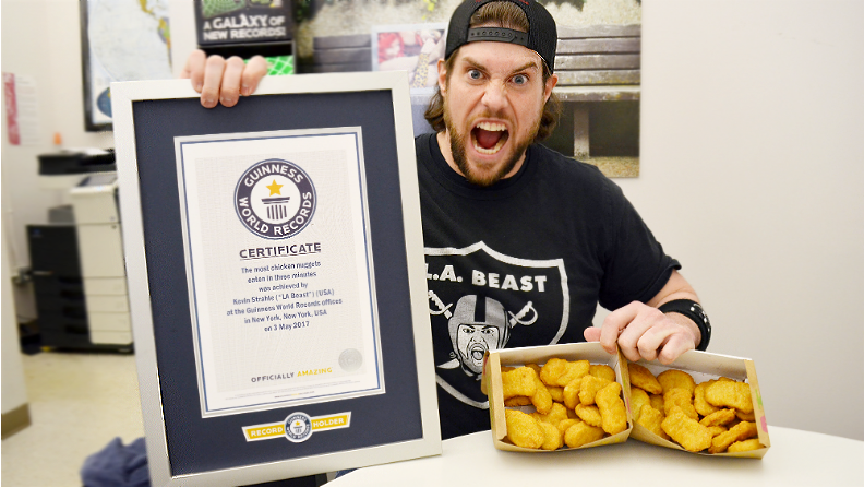 Most Chicken Nuggets Eaten in Three Minutes