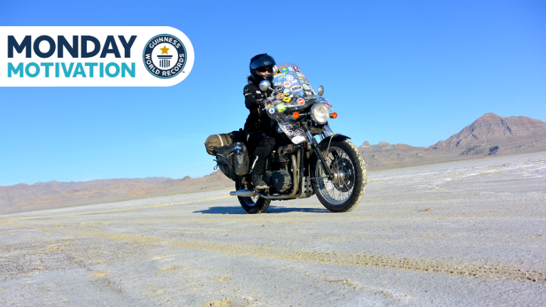 Longest journey by motorcycle in a single country (individual)