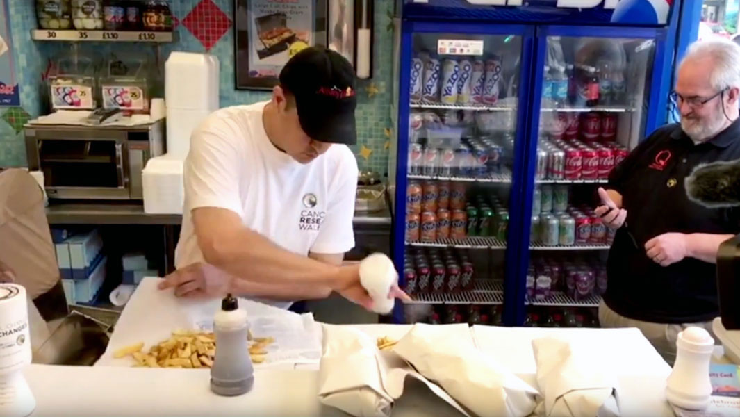 Fastest time to wrap 5 portions of chips header