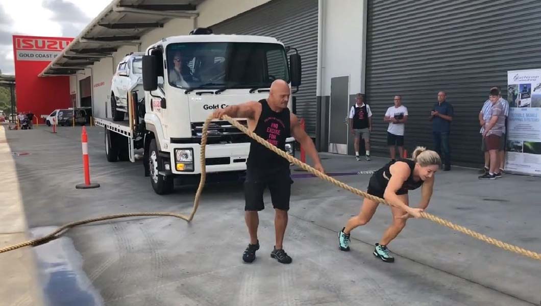 Nardia-Styles-attempting-heaviest-vehicle-pulled-over-100ft