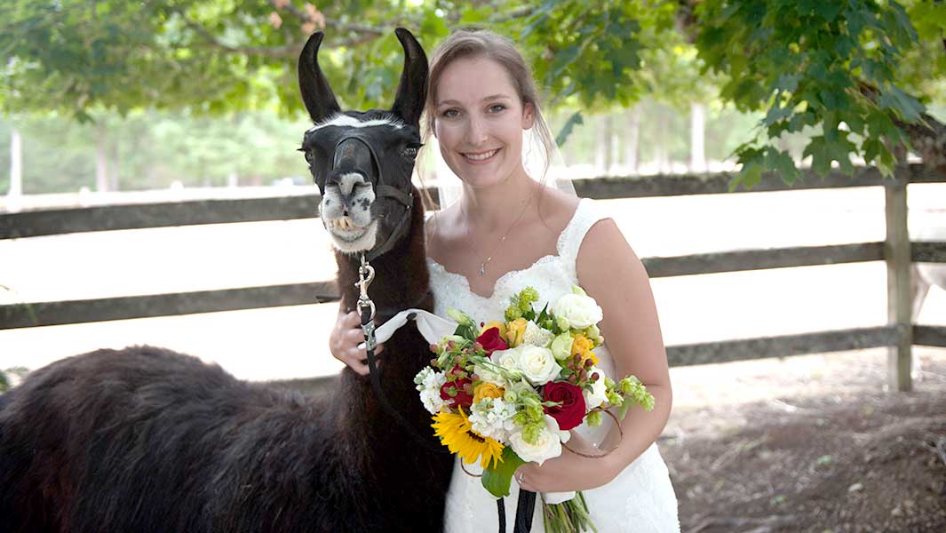 Julio and Gentry on her wedding day