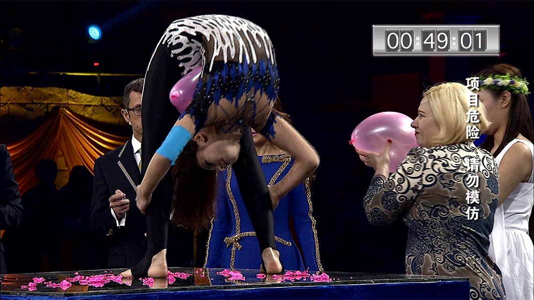 Balloons burst with the back