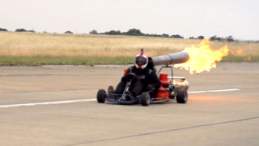 Fastest speed on a jet-propelled go-kart