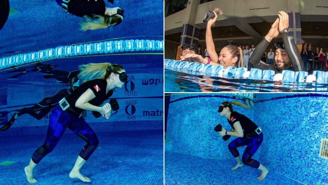 Longest underwater walk with one breath