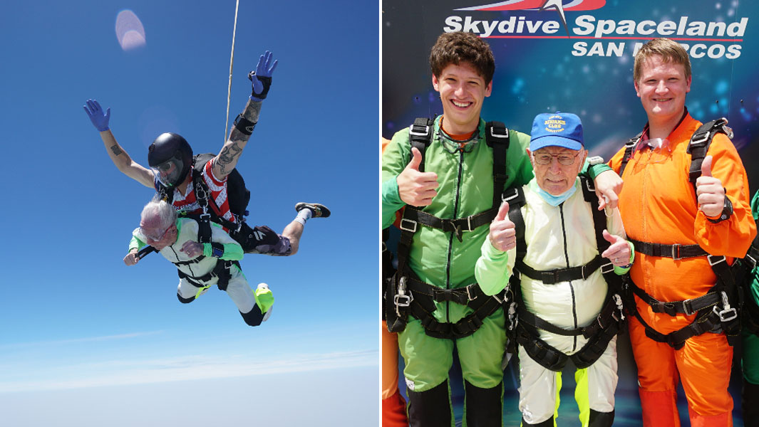 Oldest-tandem-parachute-jump-male-free-falling-and-with-grandsons