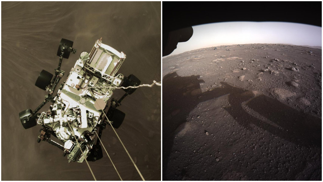 mars 2020 perseverance rover split image