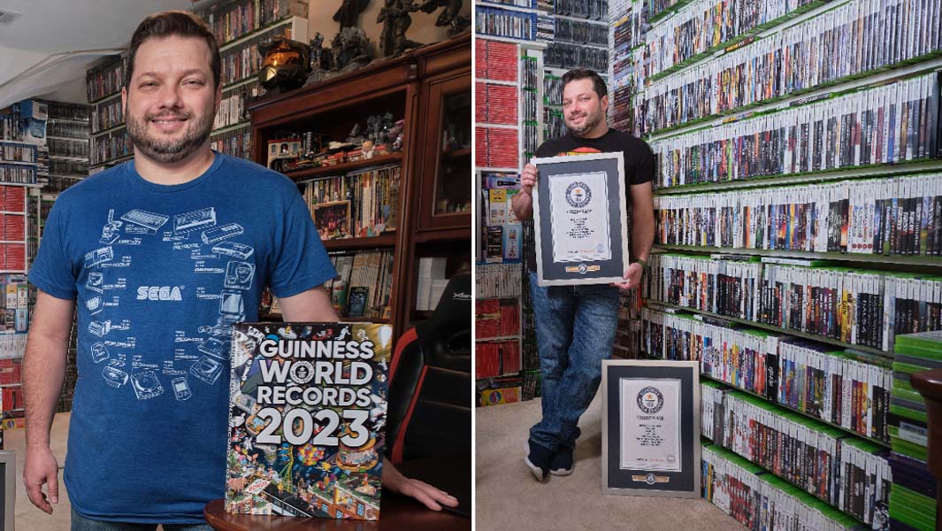 split-image-of-antonio-romero-monteiro-posing-alongside-gwr-book-and-holding-his-certificate-in-his-videogame-display-room.jpg