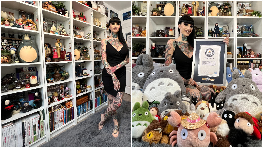 Largest collection of Studio Ghibli memorabilia split image