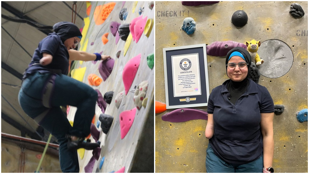 Split header of Anoushe climbing and with cert