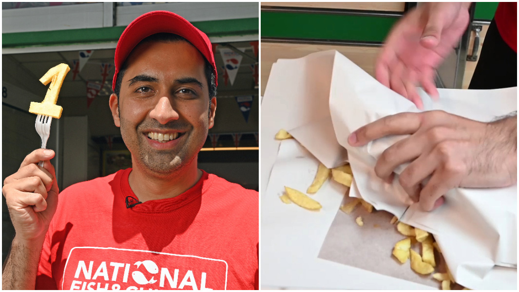 fastest time to wrap five portions of chips split image