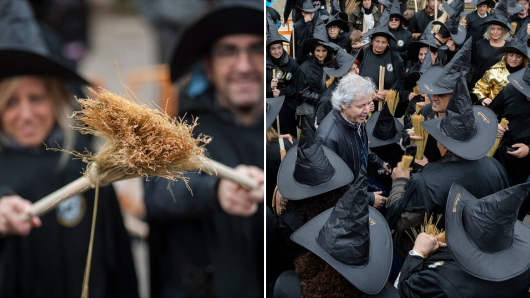 largest gathering of people dressed as witches split image