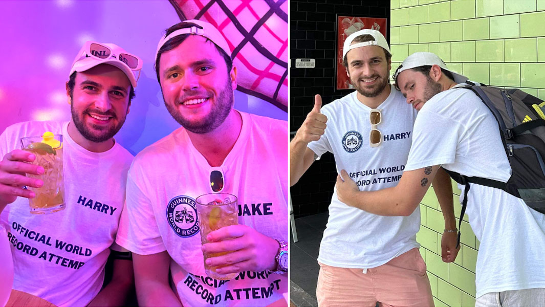 split image of Harry and Jake