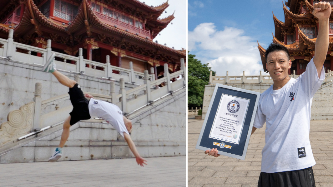 split-image-of-zhouquan-attempting-record-and-holding-gwr-certificate