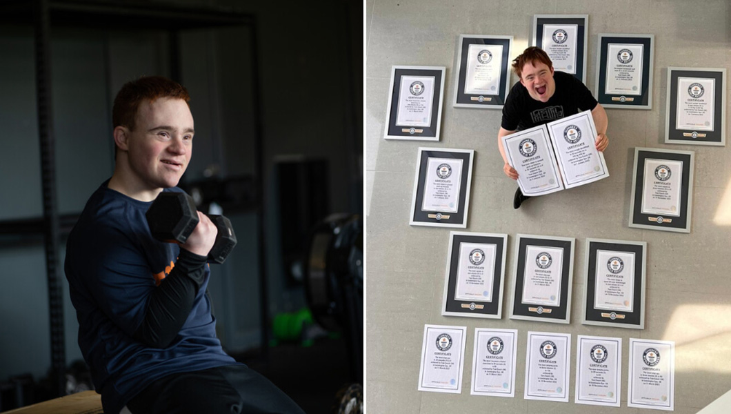Tom with certificates and training