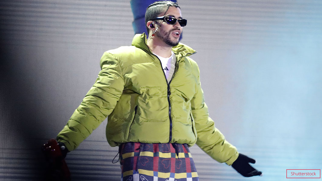 bad bunny on stage close up