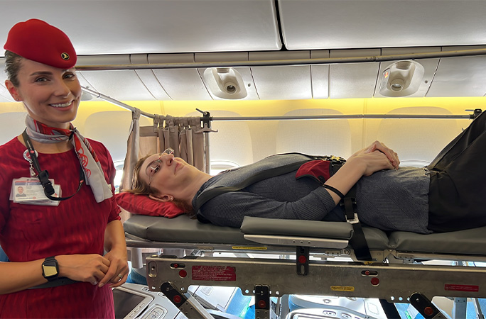 Rumeysa on her flight