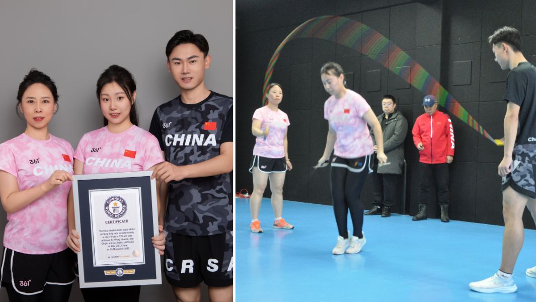 split-image-of-the-skipping-attempt-and-three-record-holders-holding-GWR-certificate