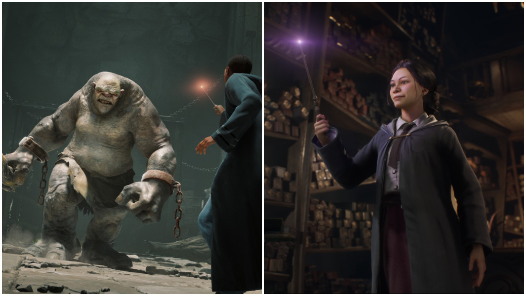 split-image-of-troll-and-witch-in-hogwarts-legacy