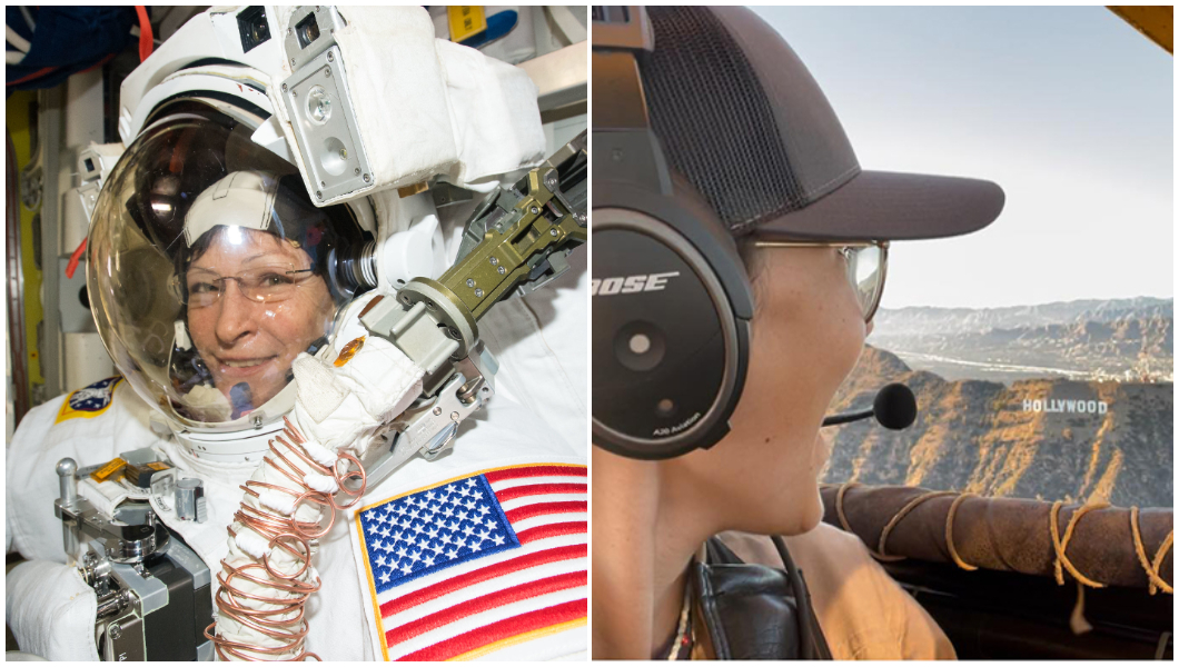 Peggy and Zara flying