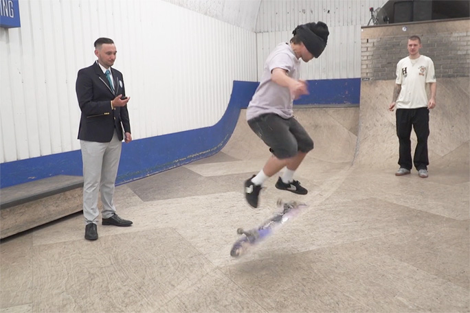 Alex attempting a record blindfolded