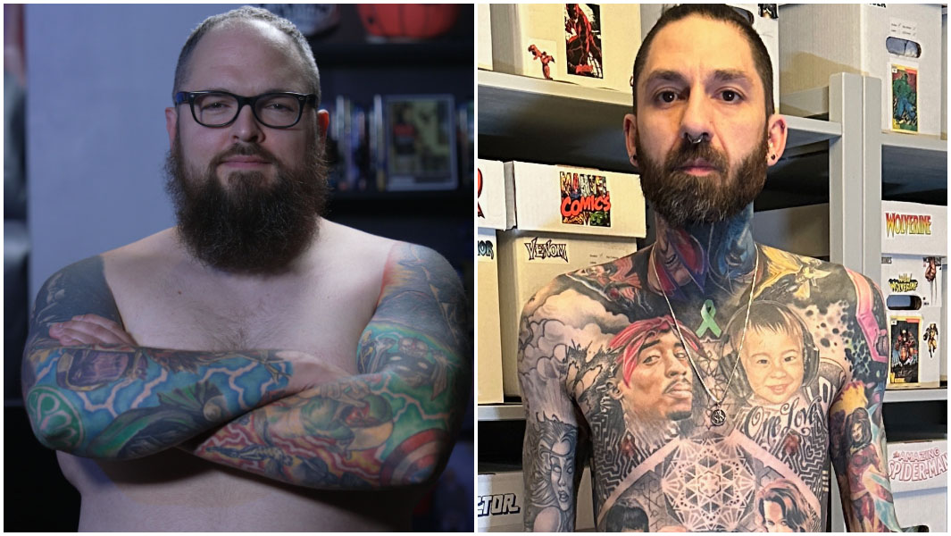 marvel fans ryan and rick close up split image