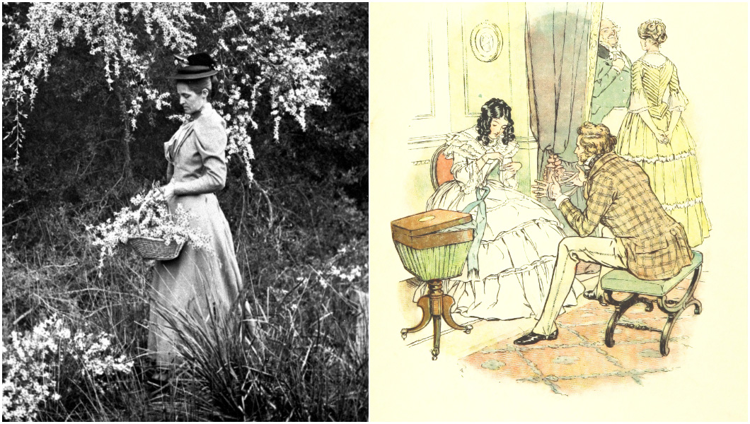 woman flowers and couple