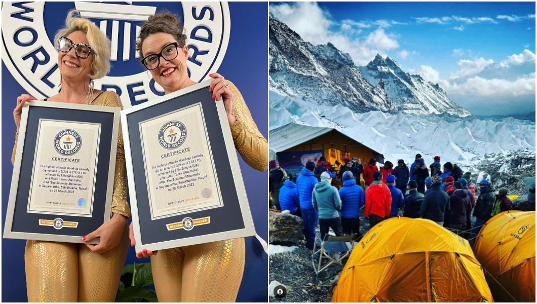 Scummy mummies split image and on everest